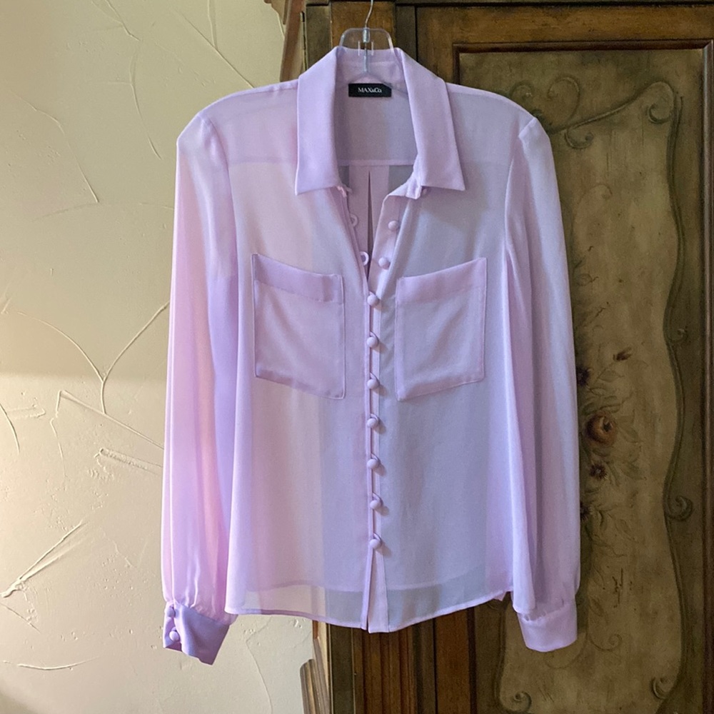 Max & Co tissue silk blouse in lilac